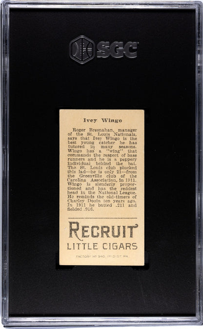 1912 Recruit Little Cigars T207 Ivey Wingo SGC 51