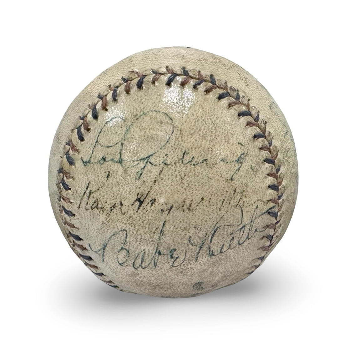 Babe Ruth &amp; Lou Gehrig Dual Signed Baseball. Auto JSA0