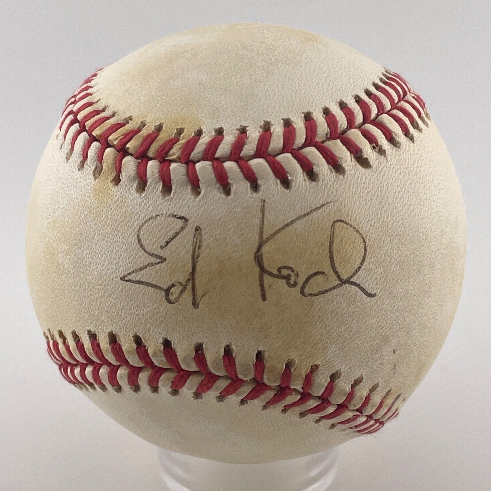 Ed Koch Signed Baseball. NYC Mayor. JSA