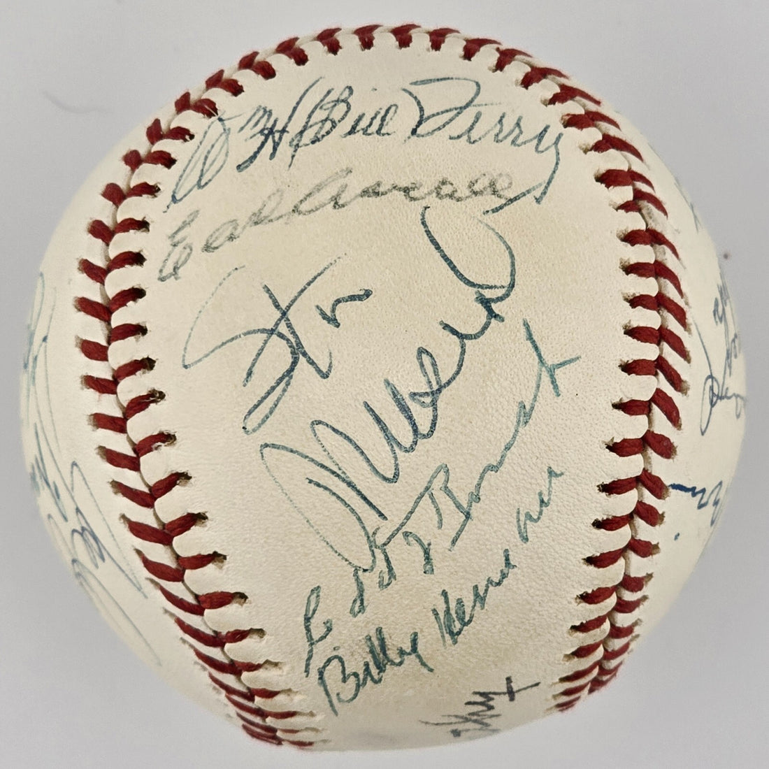 1970s Hall of Fame Signed Baseball. 18 Sigs. Marquard, Cronin, Hoyt, Grimes. PSA1
