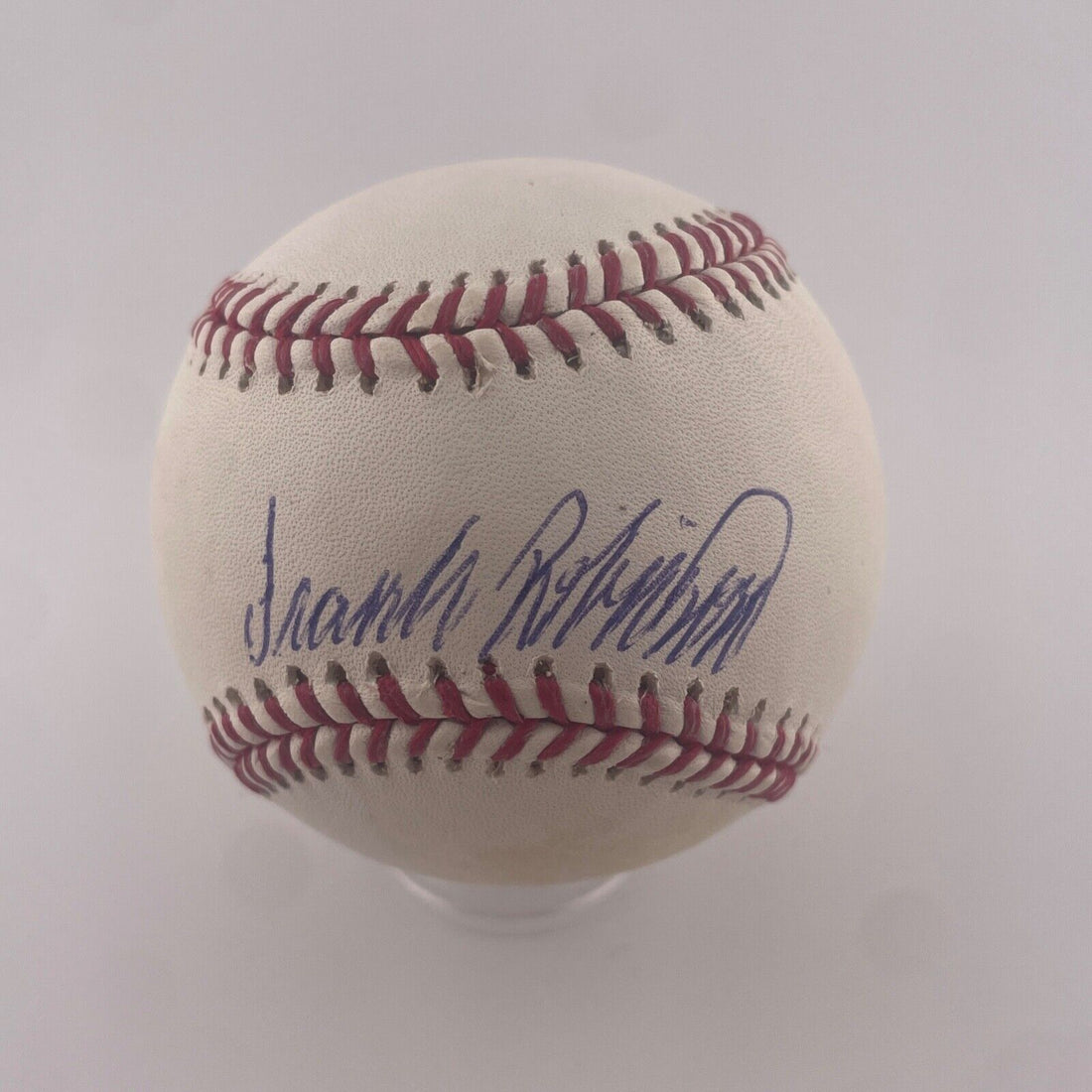 Frank Robinson Single Signed Baseball. Baltimore Orioles. Mounted Memories