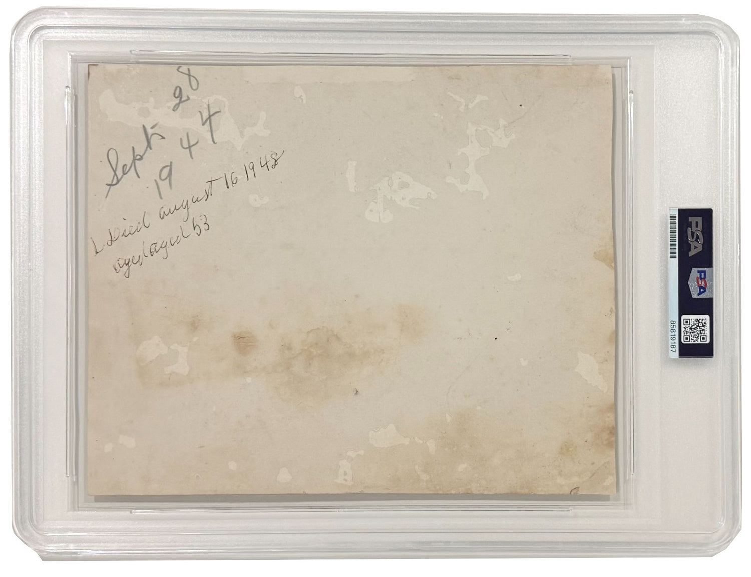 Babe Ruth Signed Photograph, 8x10. Outstanding Oversized, PSA Mint 93