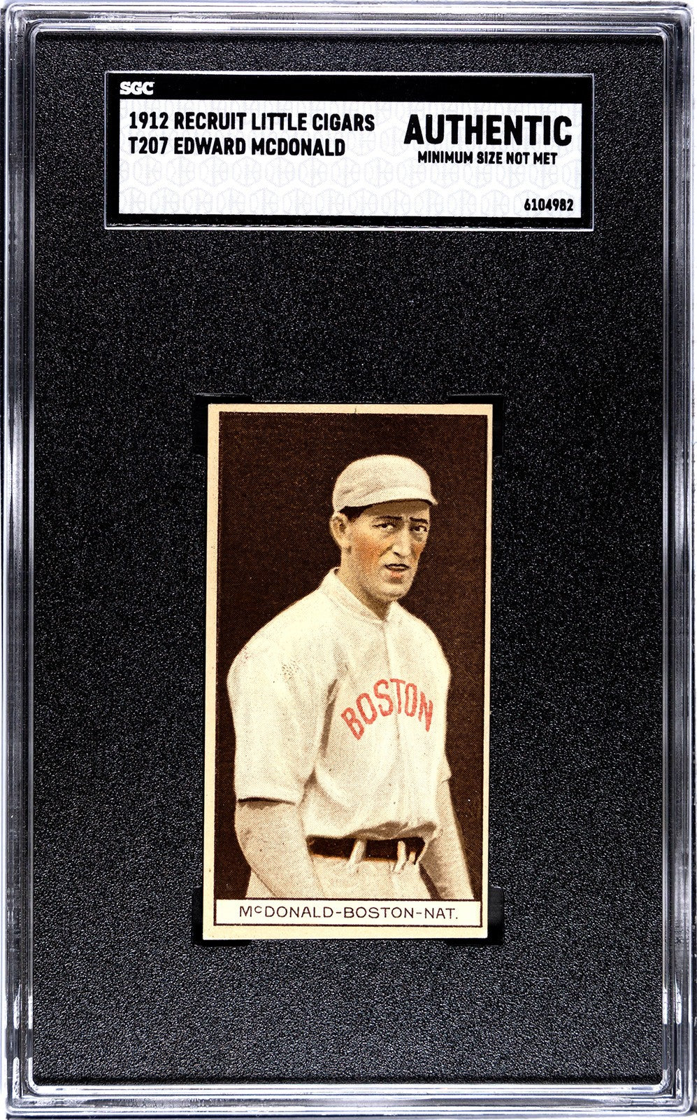 1912 Recruit Little Cigars T207 Edward McDonald SGC Authentic0