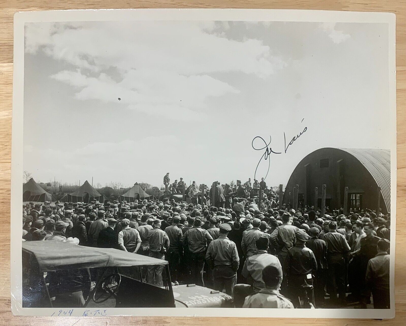 Joe Louis Signed 8x10 Photo, 1944 World War II. Auto JSA