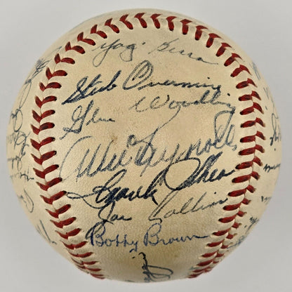 1951 New York Yankees Team Signed Baseball. Rookie Mantle Signature. PSA/DNA LOA