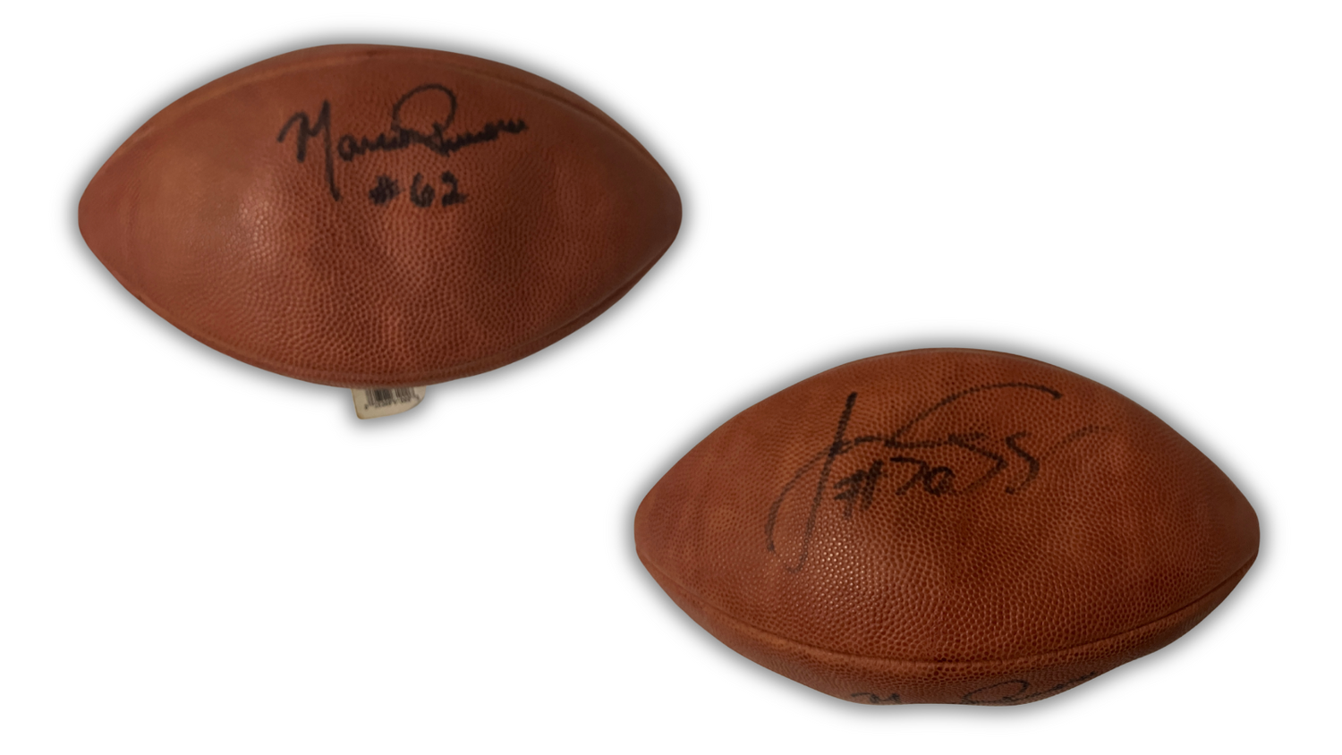Marco Rivera, Joe Andruzzi Signed Football. NFC 1997 Green Bay Packers, JSA0