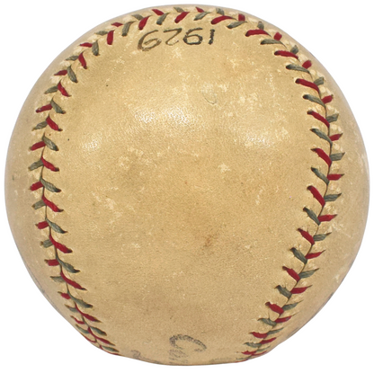 Babe Ruth &amp; Lou Gehrig Dual Signed Baseball. 1929 New York Yankees. PSA/DNA4