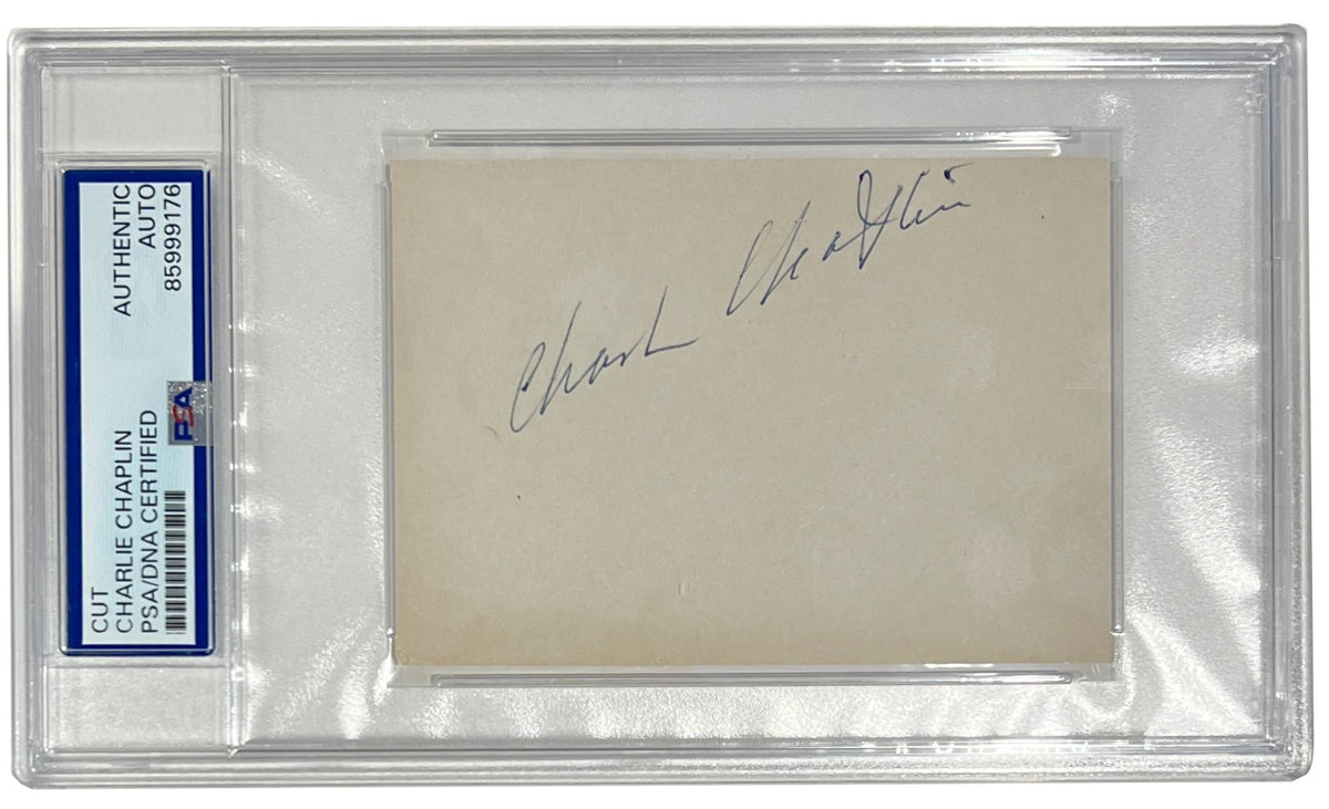 Charlie Chaplin Signed Autograph. Auto PSA1