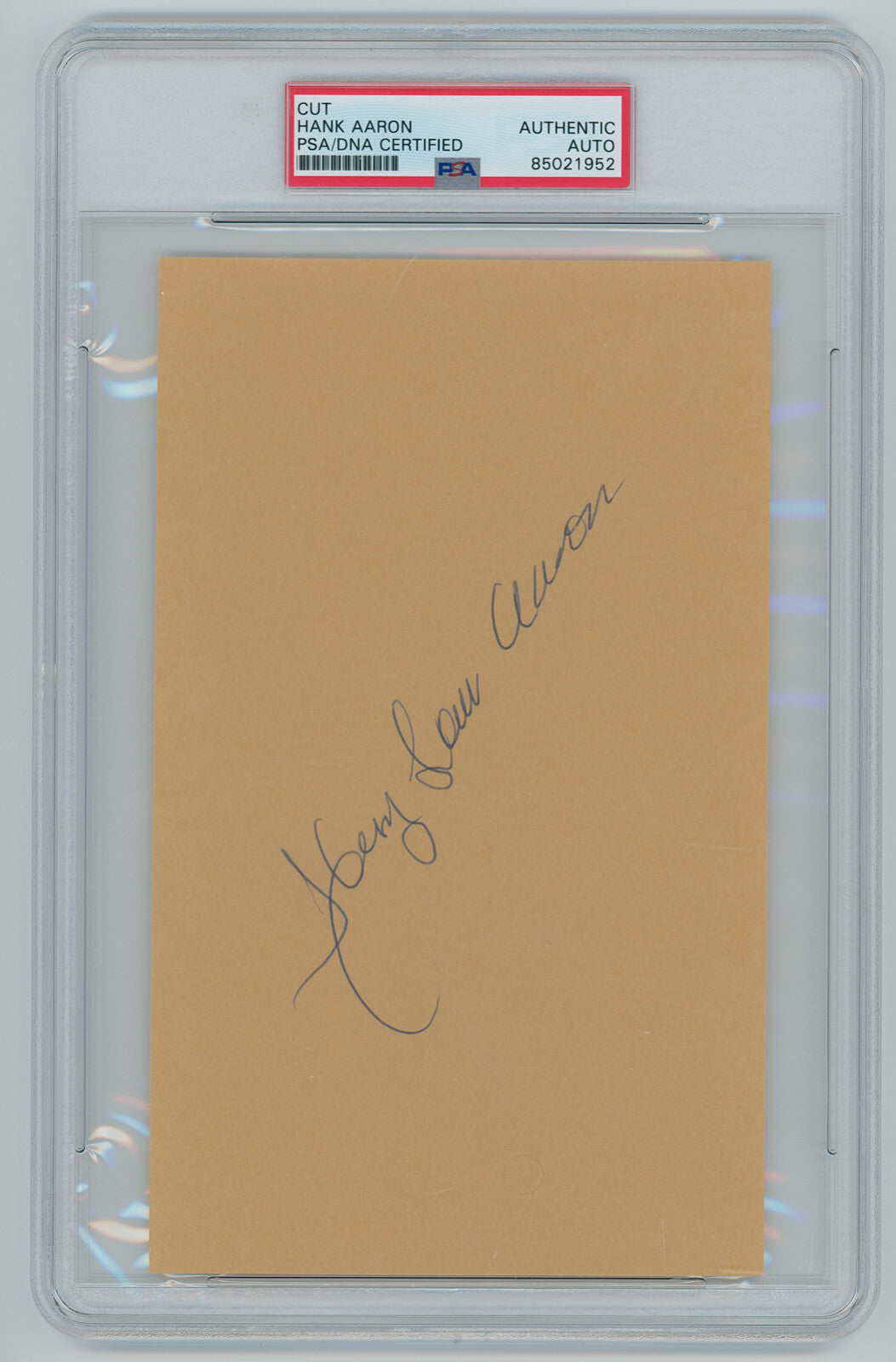 Hank Aaron Rare Full Name Signed Autograph Page. Henry Louis Aaron. PSA0