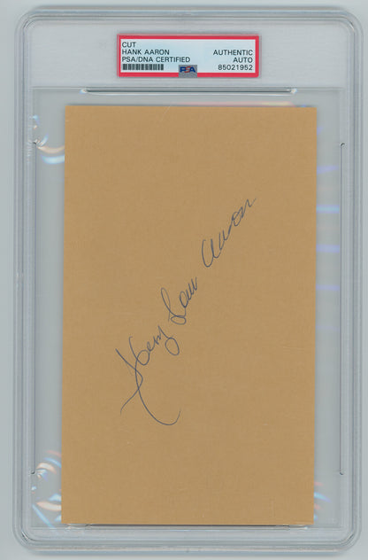 Hank Aaron Rare Full Name Signed Autograph Page. Henry Louis Aaron. PSA0
