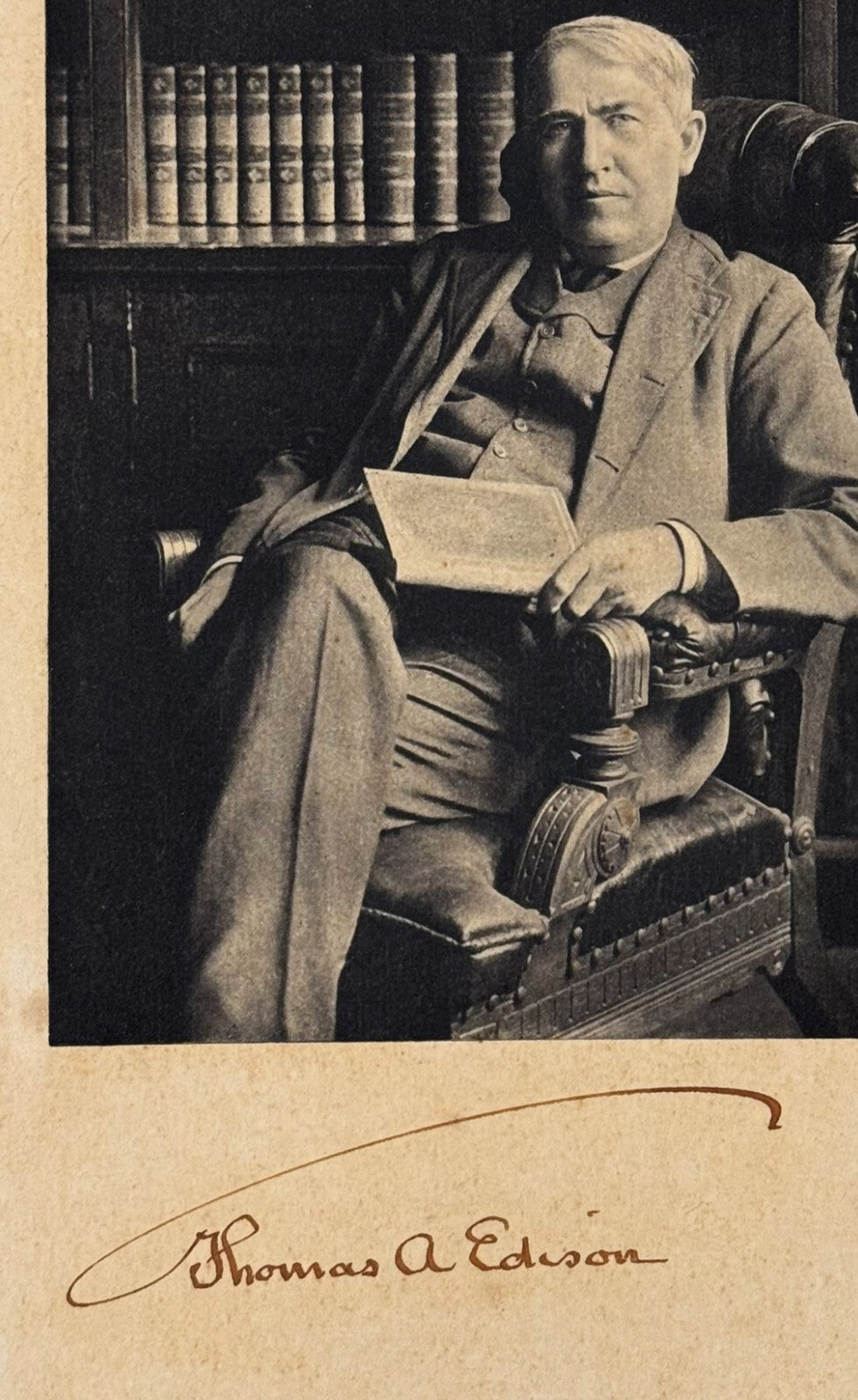 Rare Thomas Edison Signed Photo. Autograph PSA Mint 92