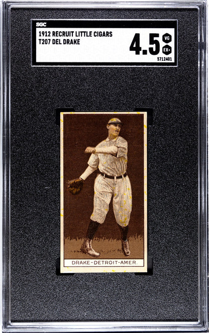 1912 Recruit Little Cigars T207 Del Drake SGC 4.50