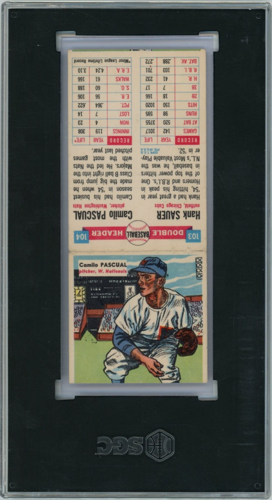 1955 Topps Double Headers Hank Sauer Camilo Pascual 