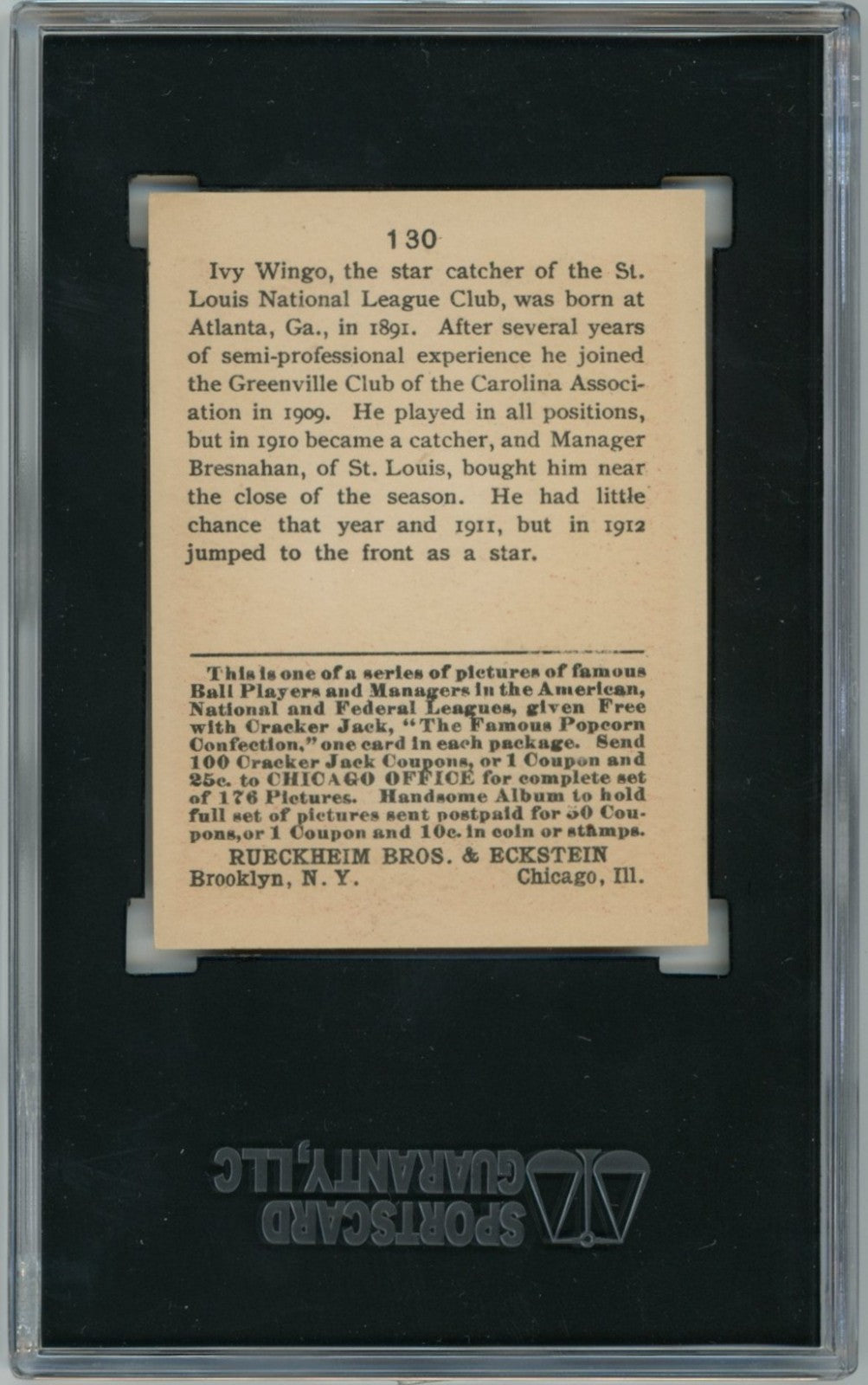1915 Cracker Ivy Wingo SGC 7.51