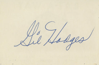 Gil Hodges Signed Autograph Card, Mint. Bat-A-Way, Flatbush. PSA1