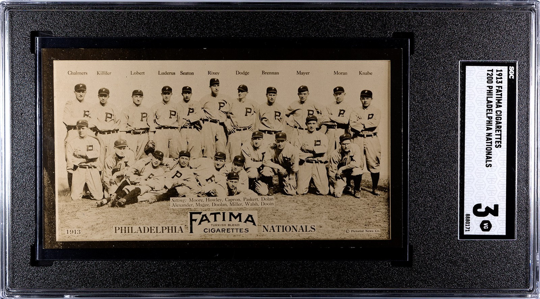 1913 Fatima T200 Philadelphia Nationals. Grover C Alexander. SGC 30