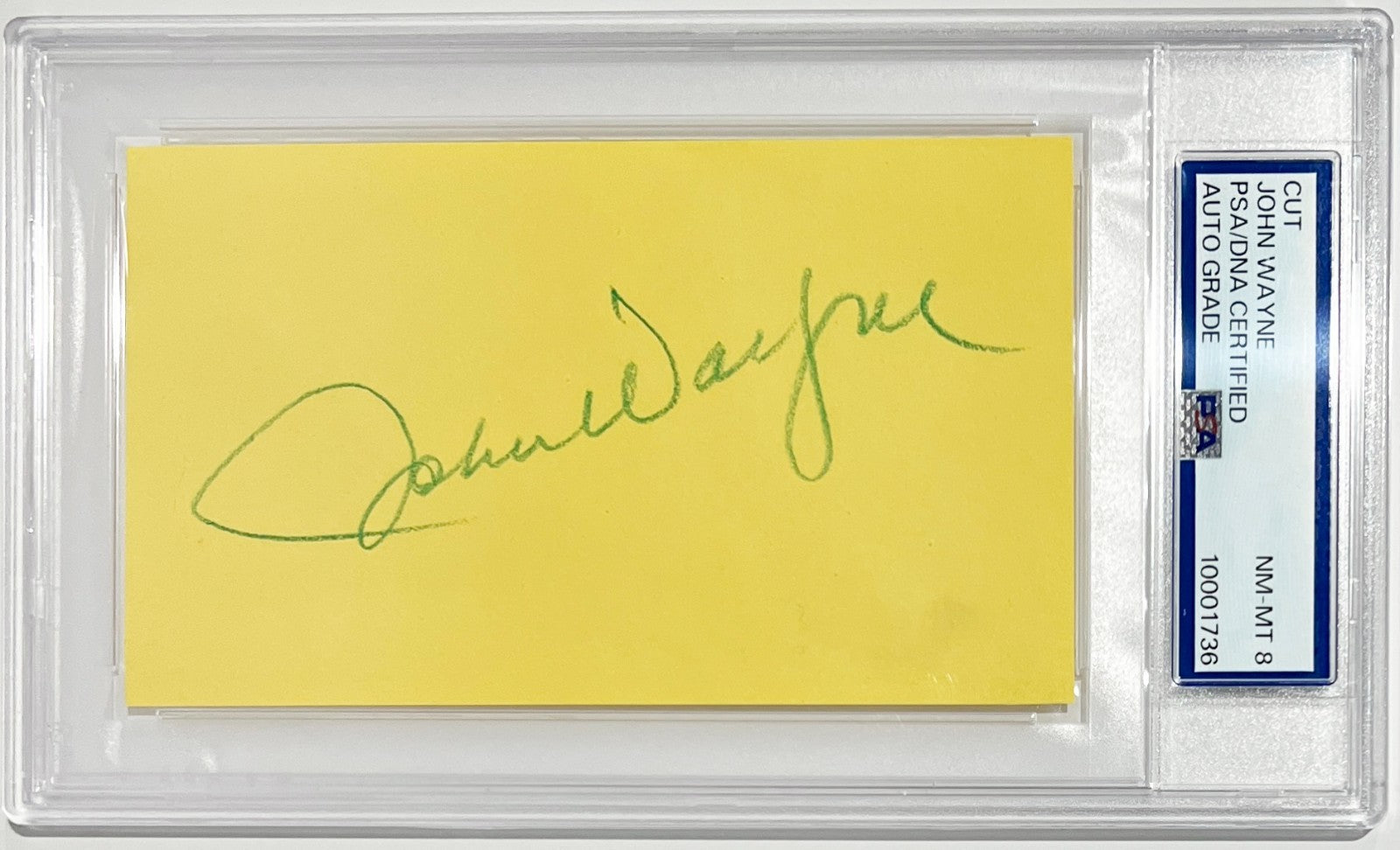 Classic John Wayne Signed Autograph. Auto Grade PSA 81
