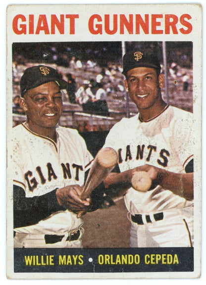 1964 Topps Willie Mays &amp; Orlando Cepeda. Giant Gunners. 