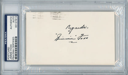 Jimmie Foxx Signed 1967 Government Postcard, Autograph GPC. Auto PSA1
