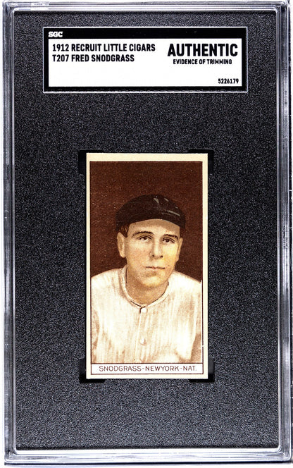 1912 Recruit Little Cigars T207 Fred Snodgrass SGC Authentic0