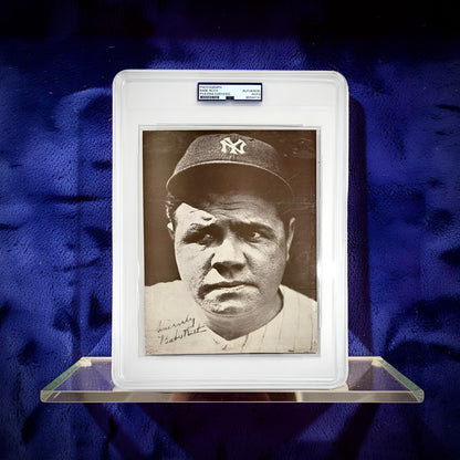 Rare Babe Ruth Signed Photo, M114 Baseball Magazine Premium circa 1927. PSA0