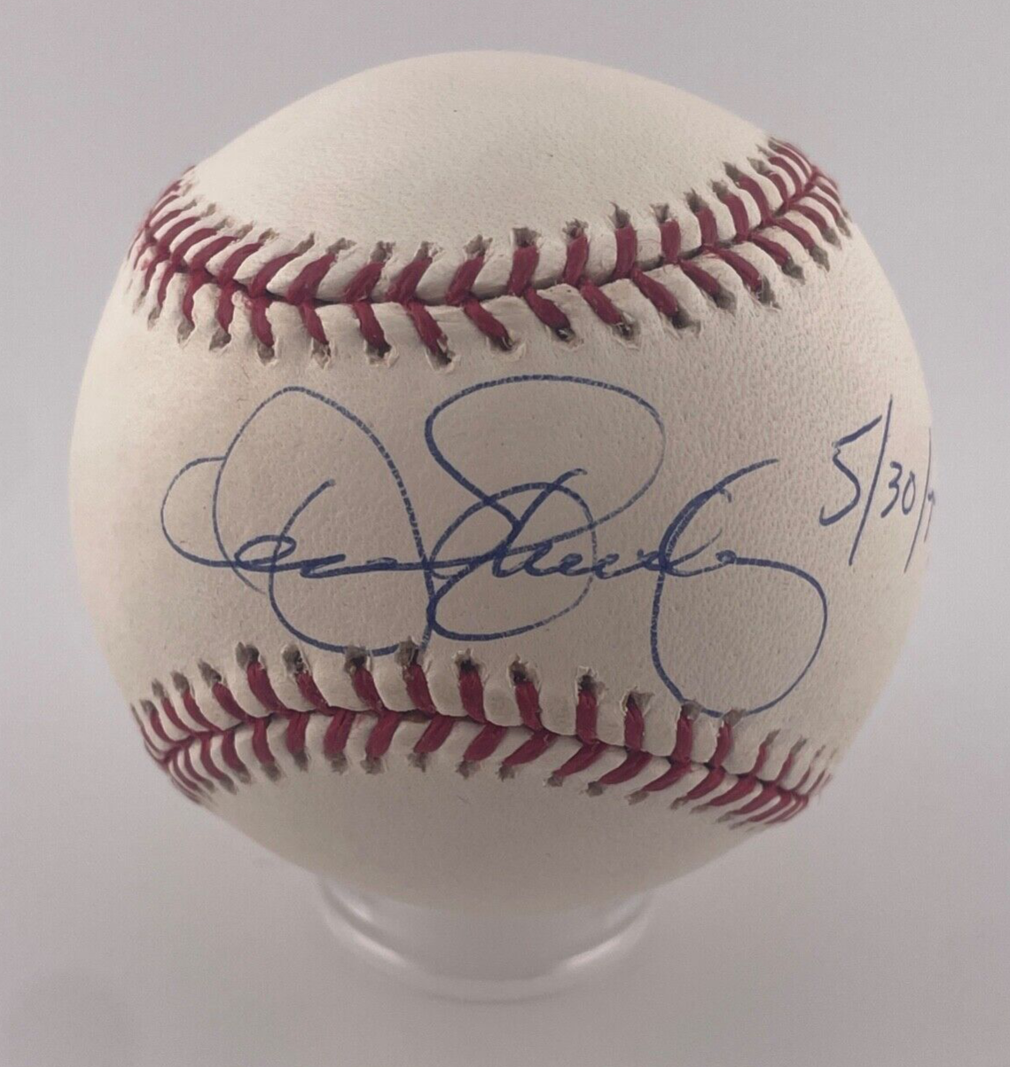 Dennis Eckersley  Signed Inscribed Baseball. &quot;5/30/77&quot;. JSA