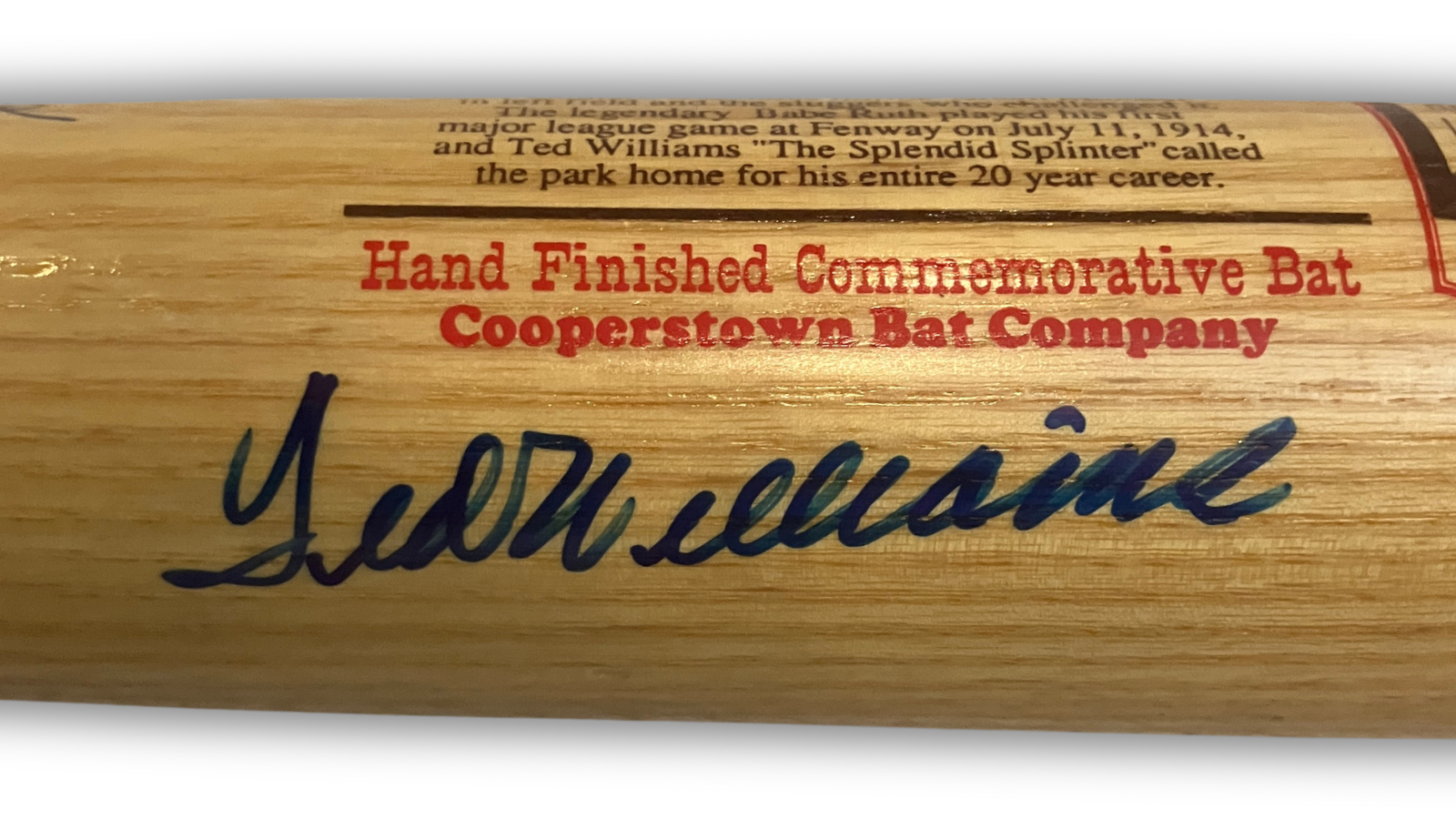 Ted Williams Multi Signed Fenway Park, Boston Red Sox Greats Baseball Bat. JSA2