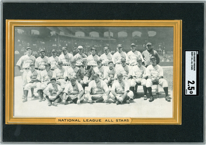 1934 Goudey Premium NL All Stars, McGraw, Waner, Wilson, Traynor, Frisch SGC 2.50