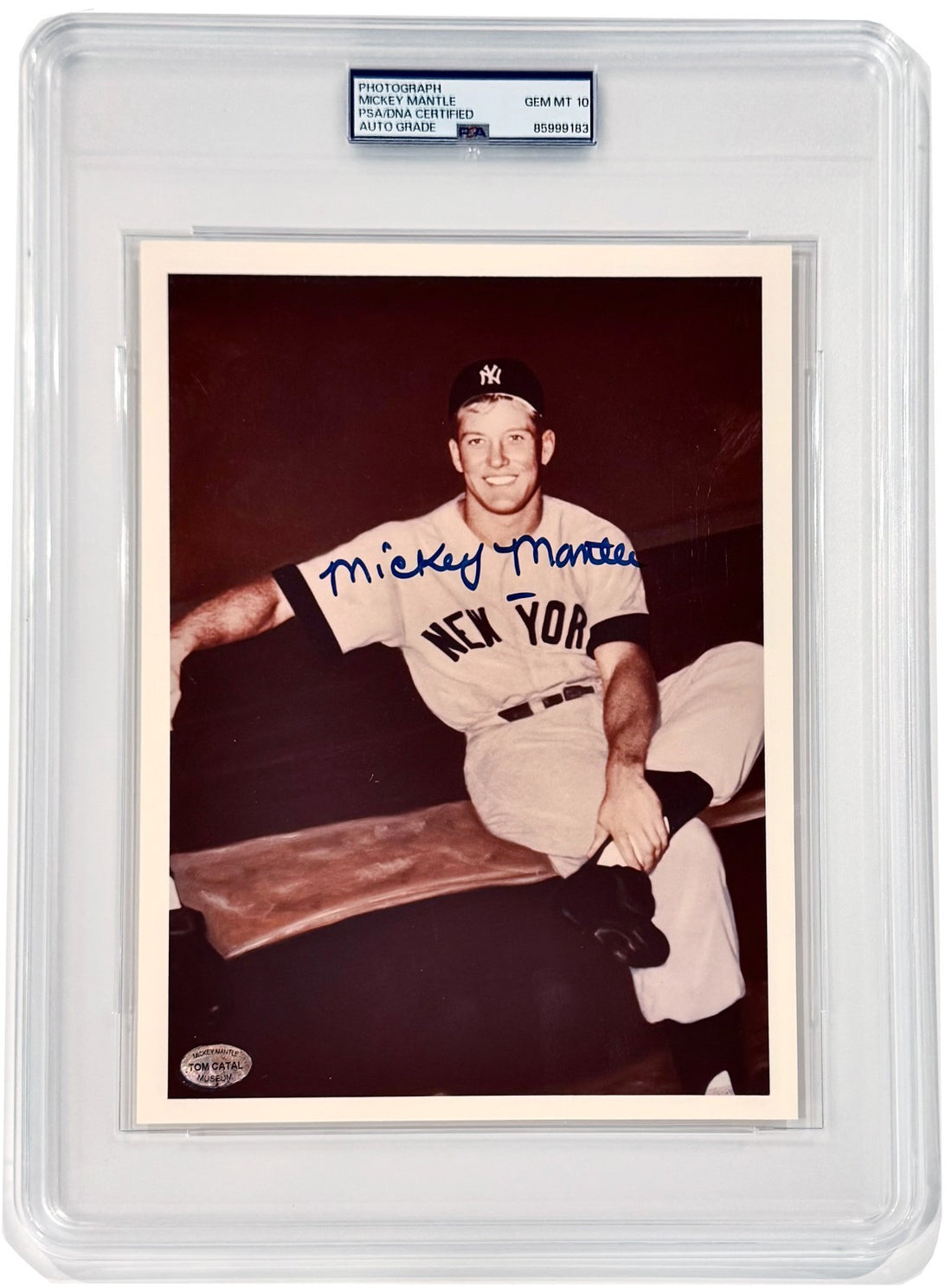 Mickey Mantle Signed Photo, Rookie Signature Style. Gem Mint 10 PSA0