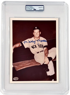 Mickey Mantle Signed Photo, Rookie Signature Style. Gem Mint 10 PSA