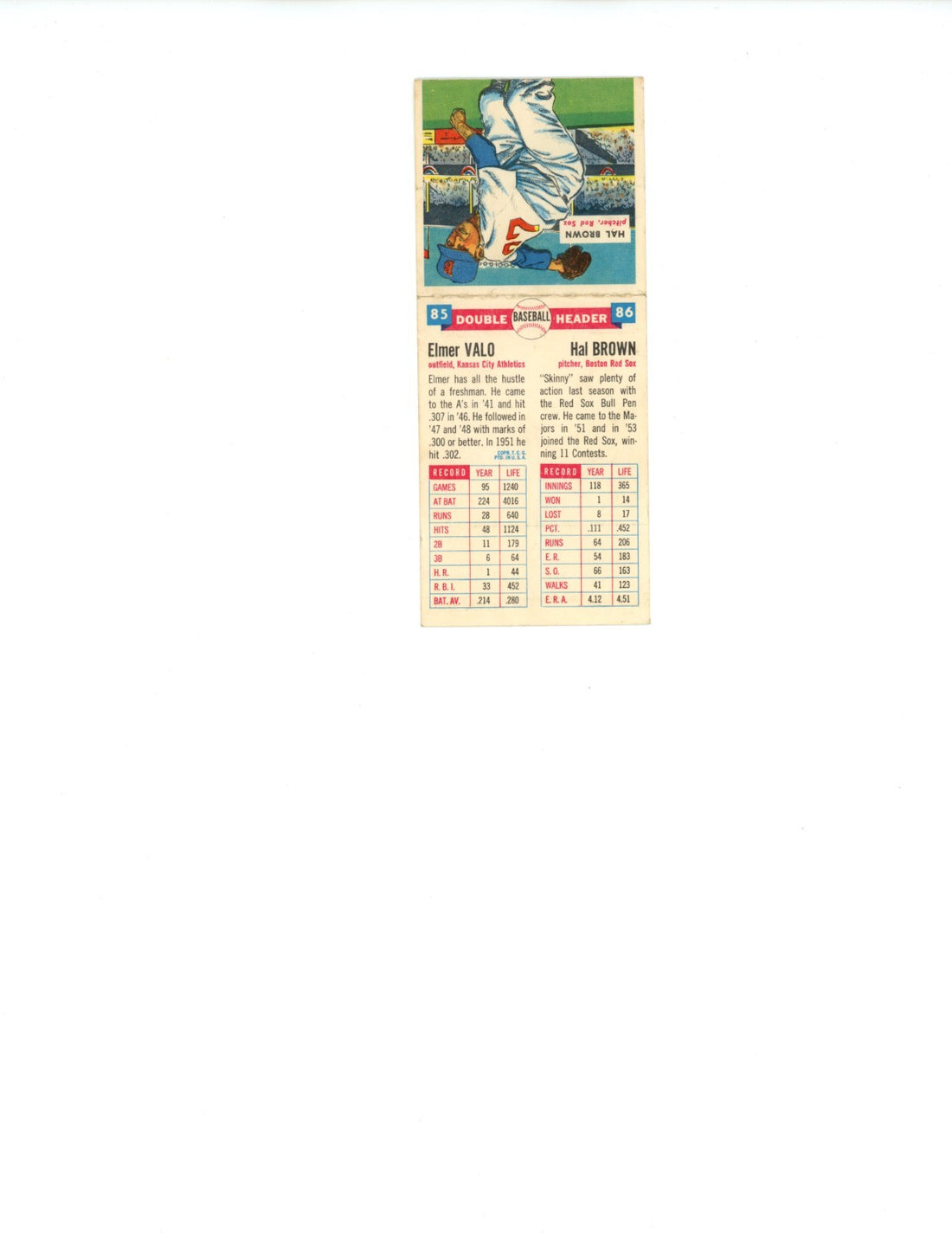 1955 Topps Double Headers 
