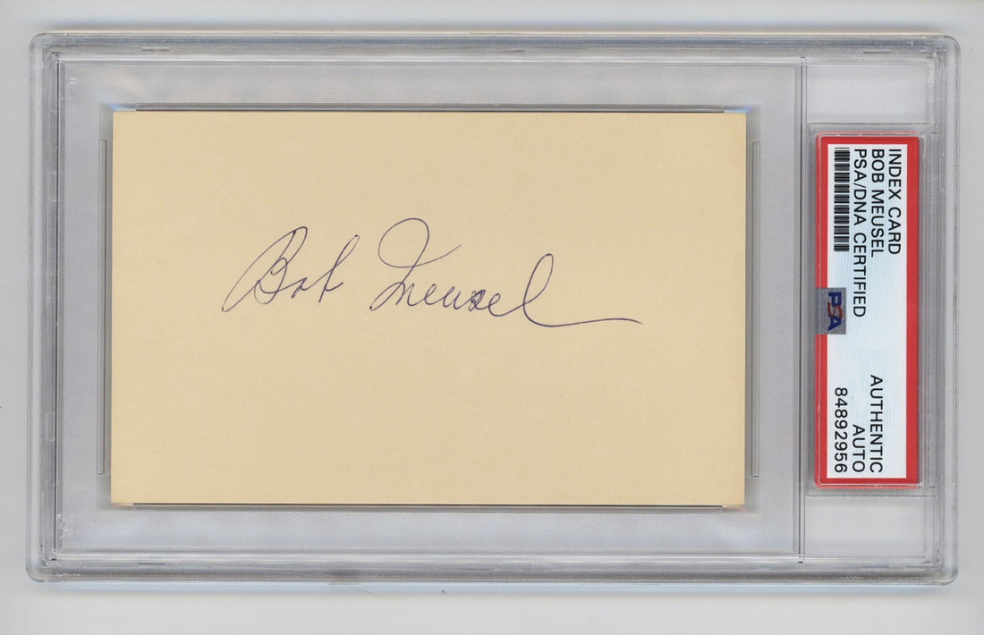 Bob Meusel Signed Index Card. PSA. 1927 New York Yankees0
