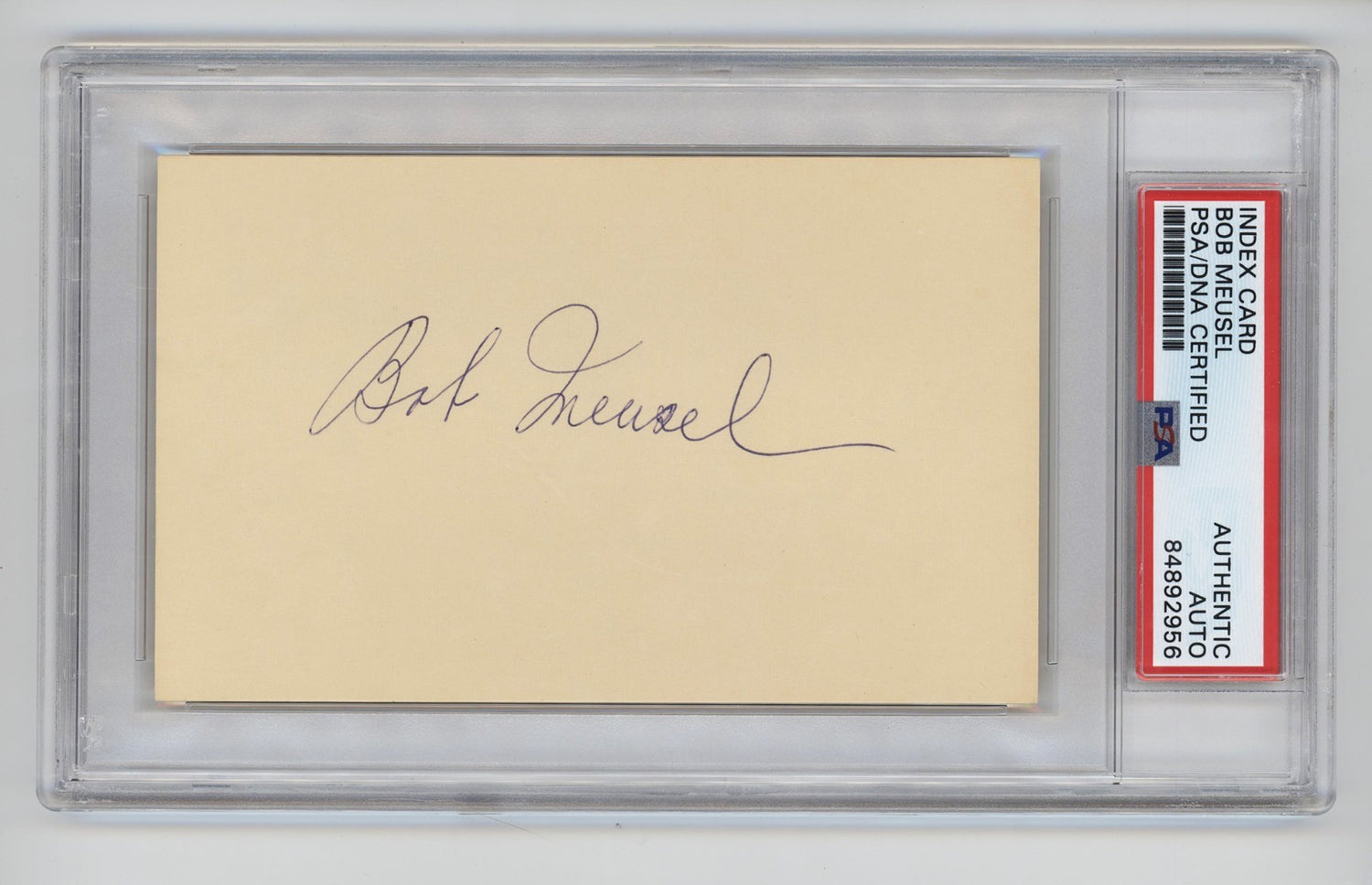 Bob Meusel Signed Index Card. PSA. 1927 New York Yankees0