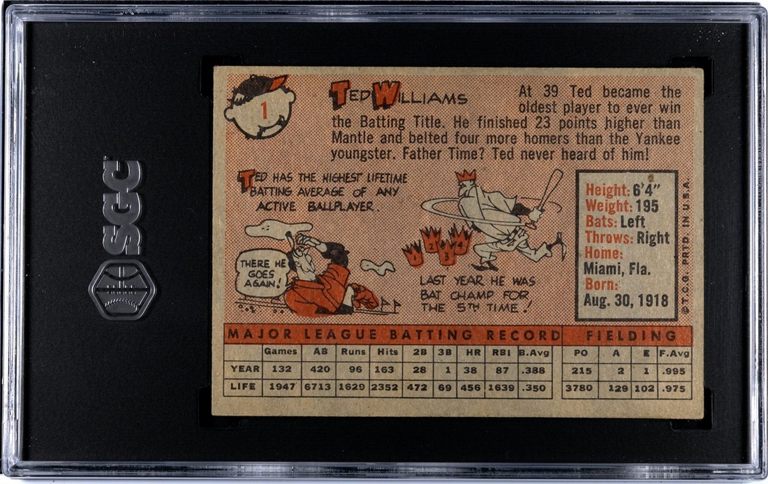 1958 Topps Ted Williams. SGC 4