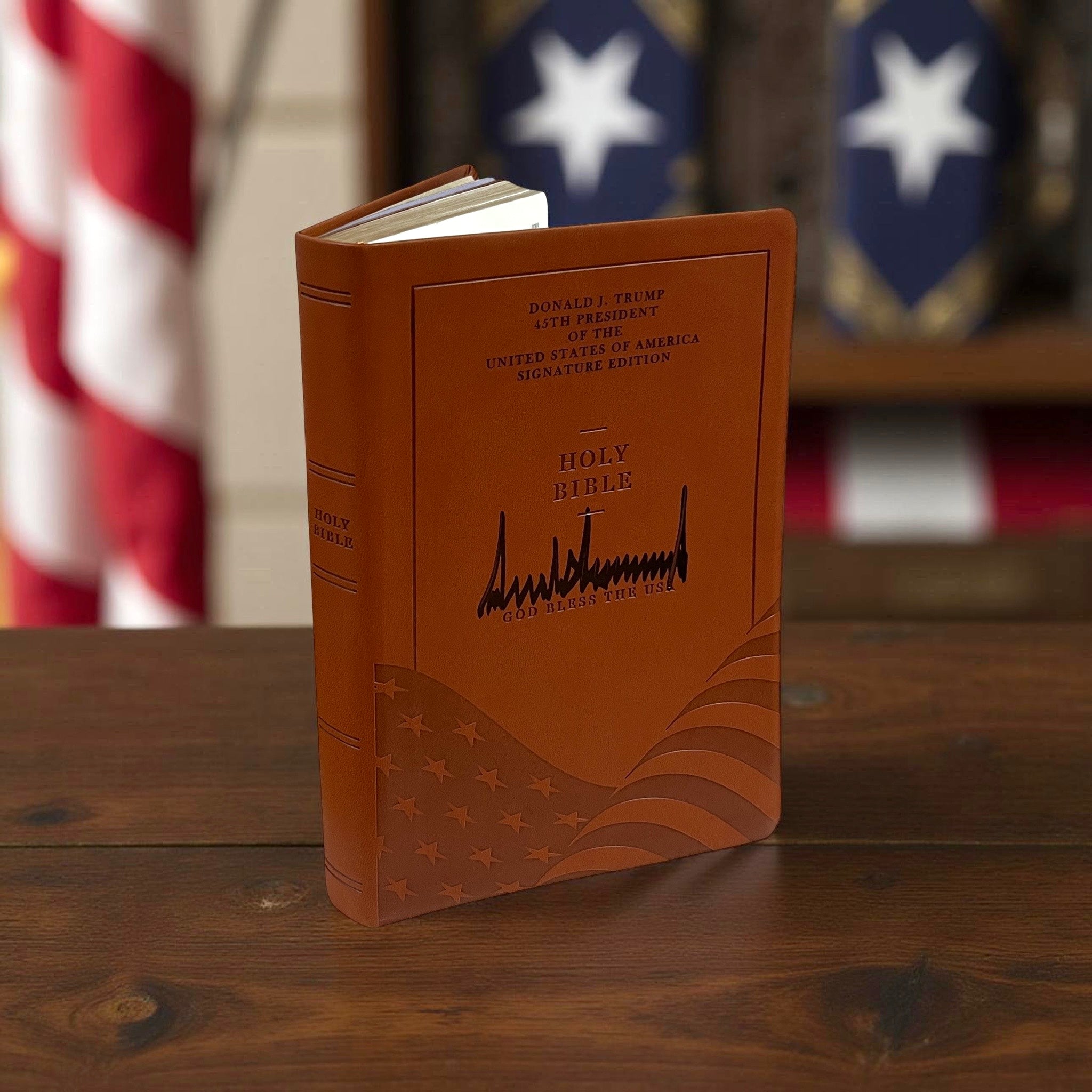 Donald Trump Signed Bible, Full Name Signature. JSA.