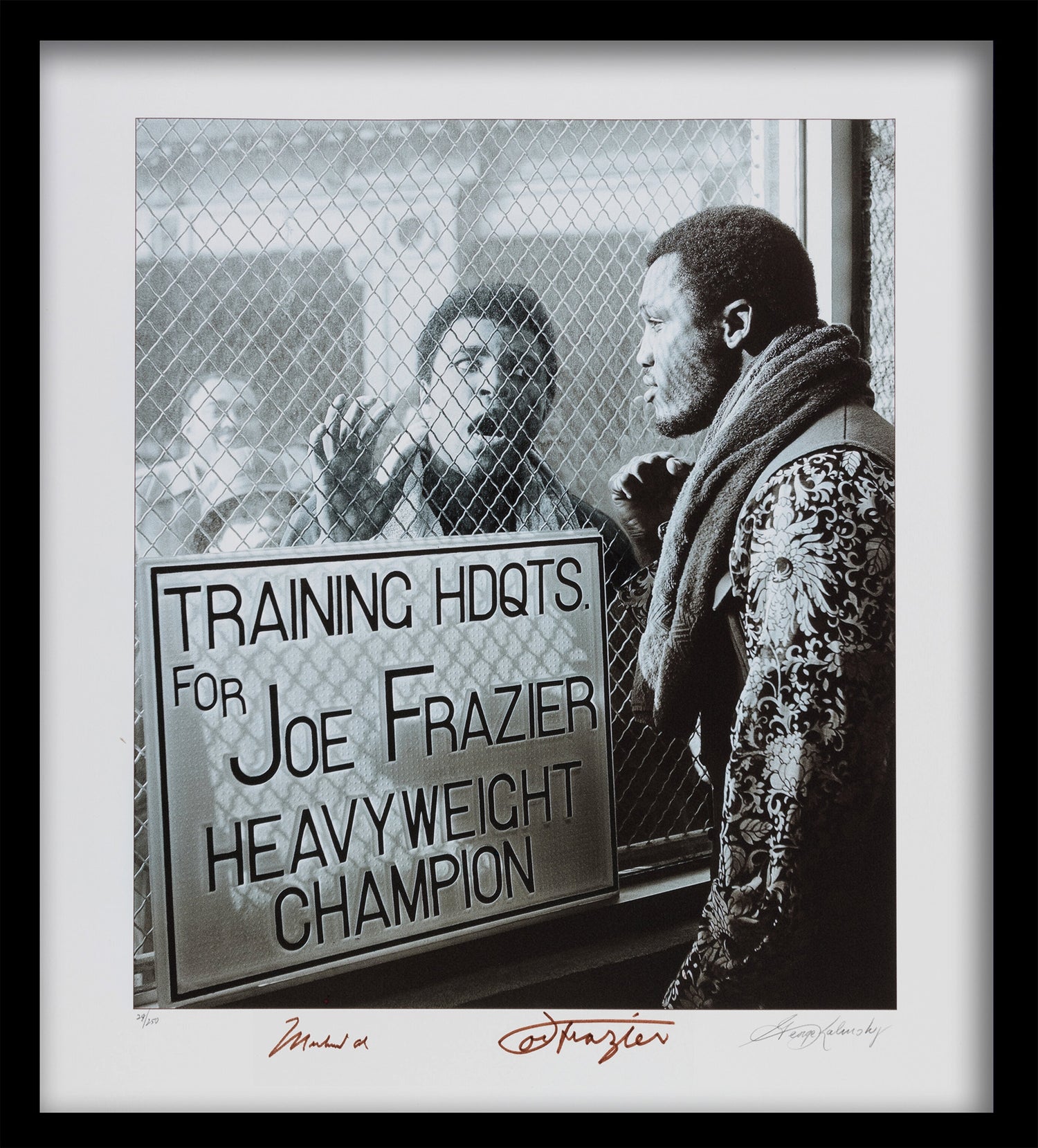 Muhammad Ali and Joe Frazier Dual Signed Oversized Photograph. Iconic Image. PSA