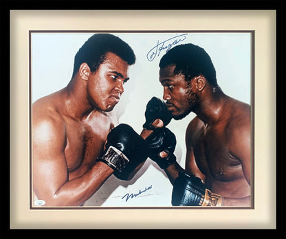 Muhammad Ali and Joe Frazier Dual Signed 16x20 Photo. JSA