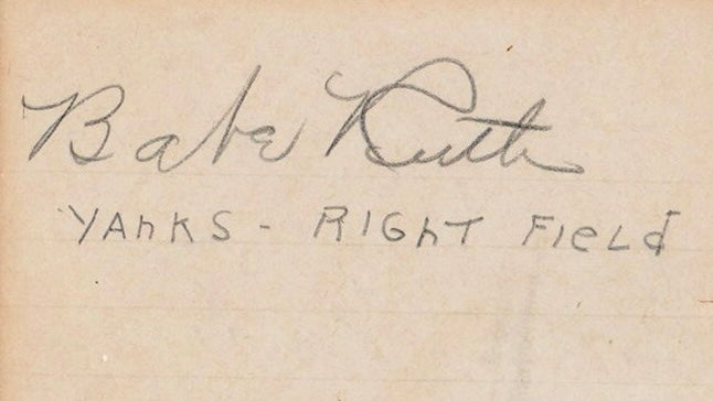 c. 1926 Babe Ruth Cut Autograph, JSA Letter of Authenticity