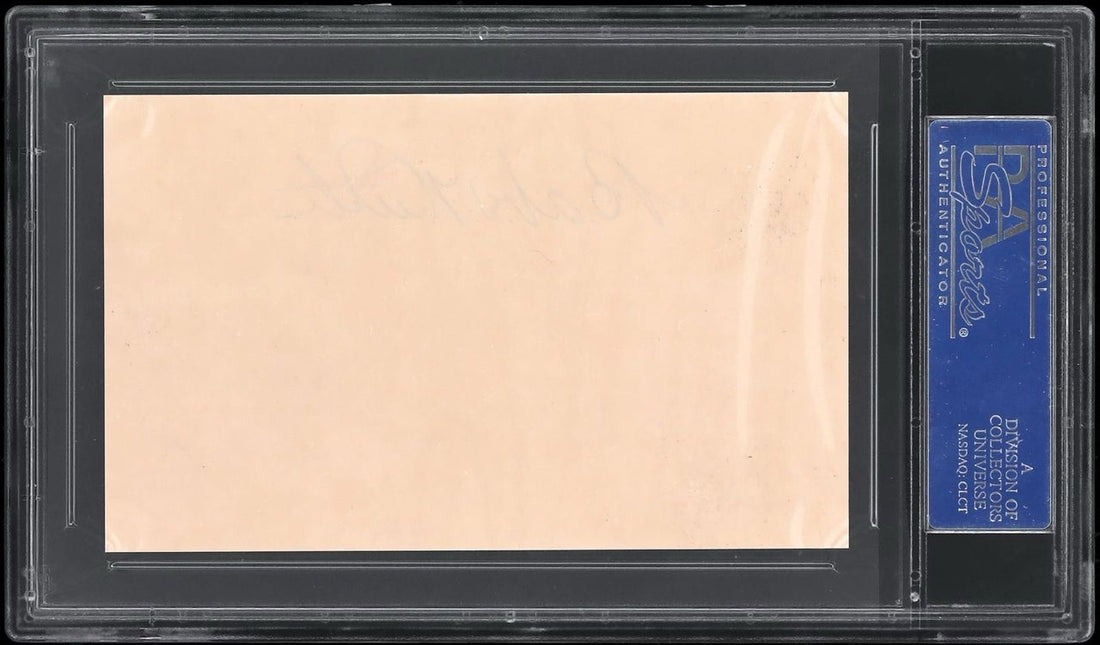 Babe Ruth Signed Index Card. PSA 10 Gem Mint