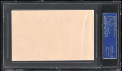 Babe Ruth Signed Index Card. PSA 10 Gem Mint