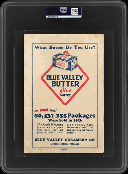 1927 Babe Ruth Signed Comiskey Park Official Score Book. PSA 10