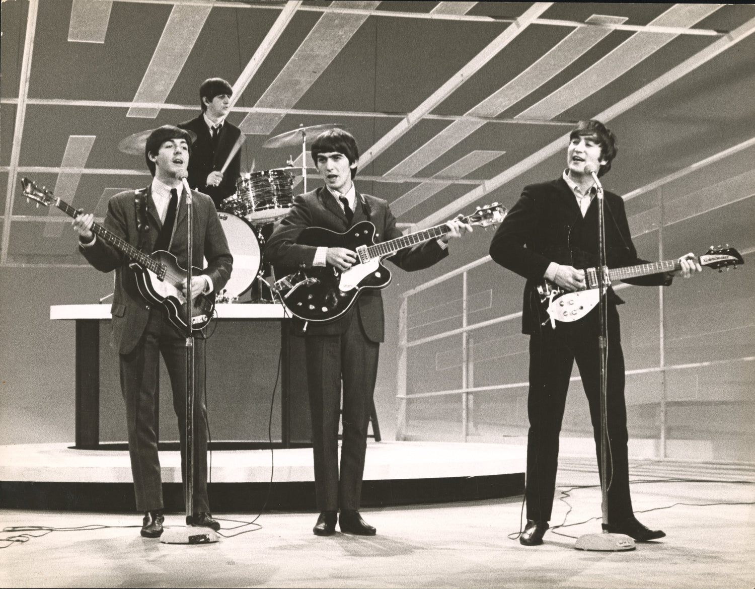 1964 The Beatles First Appearance on Ed Sullivan Show Original Photograph, PSA Type 1.