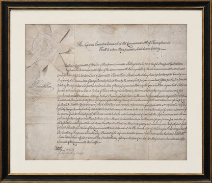 Benjamin Franklin Signed 1787 Land Patent – Constitutional Convention. Auto JSA
