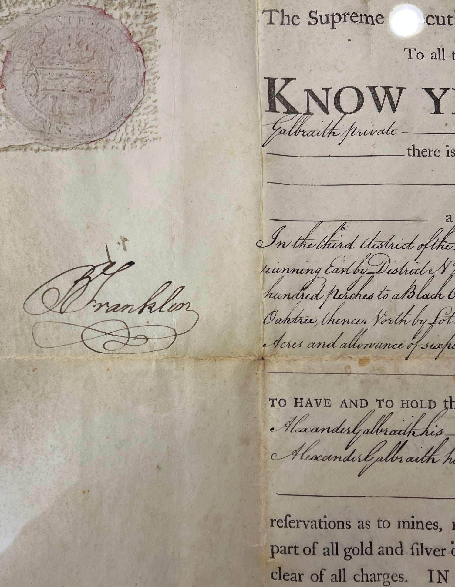 Benjamin Franklin Signed 1787 Original Document