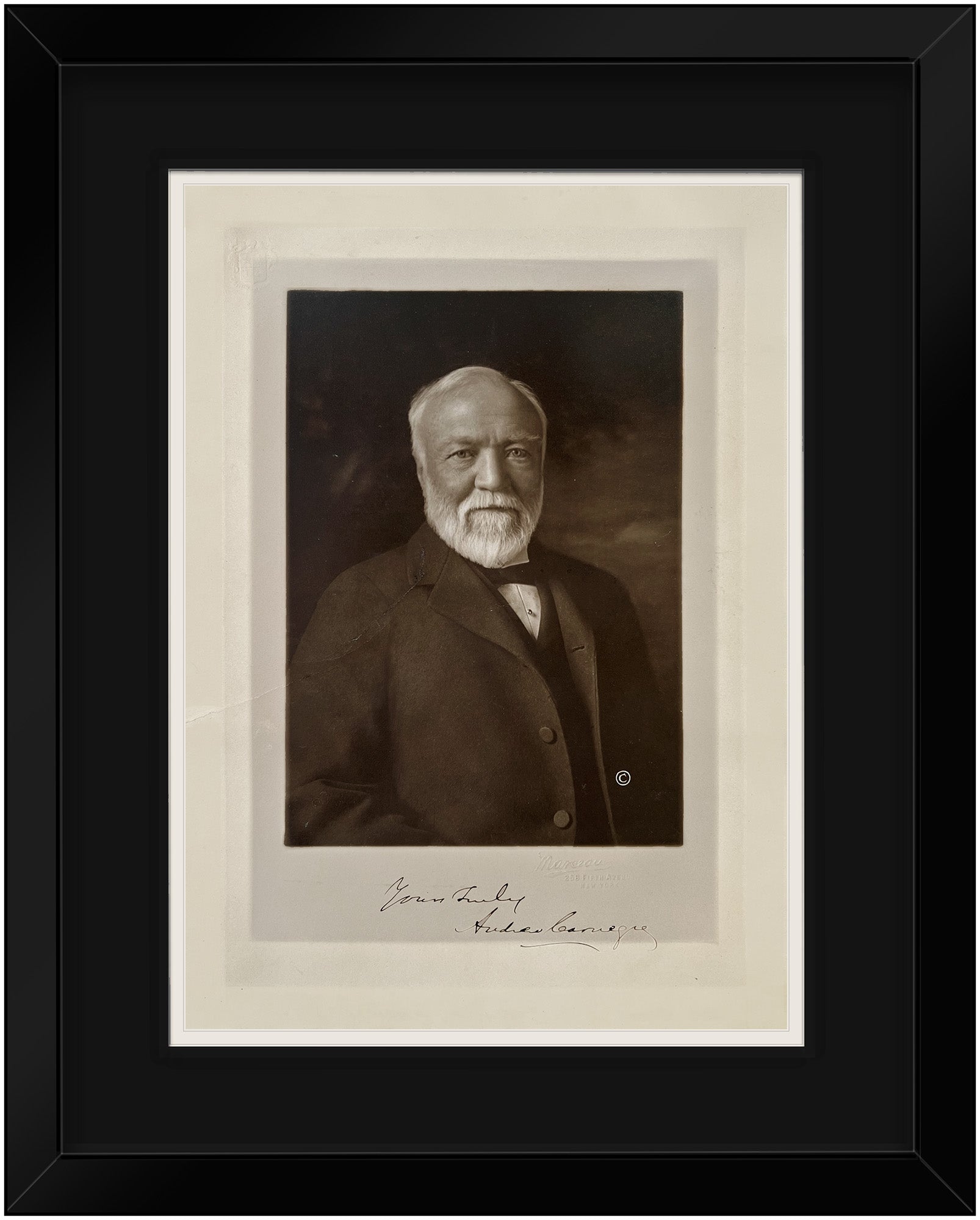 Rare Andrew Carnegie Signed 11x14 Oversized Photo, circa 1913. PSA