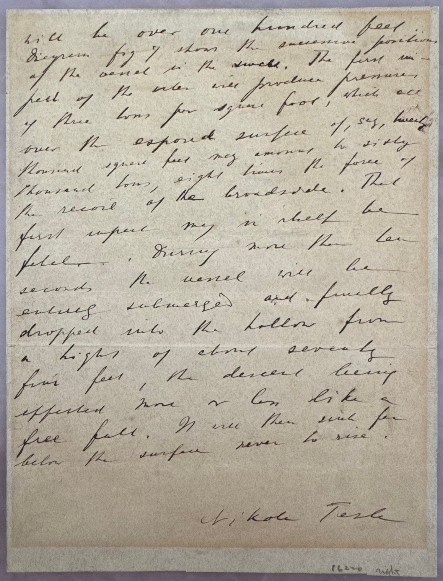 1907 Nikola Tesla Original Handwritten and Signed Manuscript. The Birth of Wireless &amp; Autonomous Systems. JSA