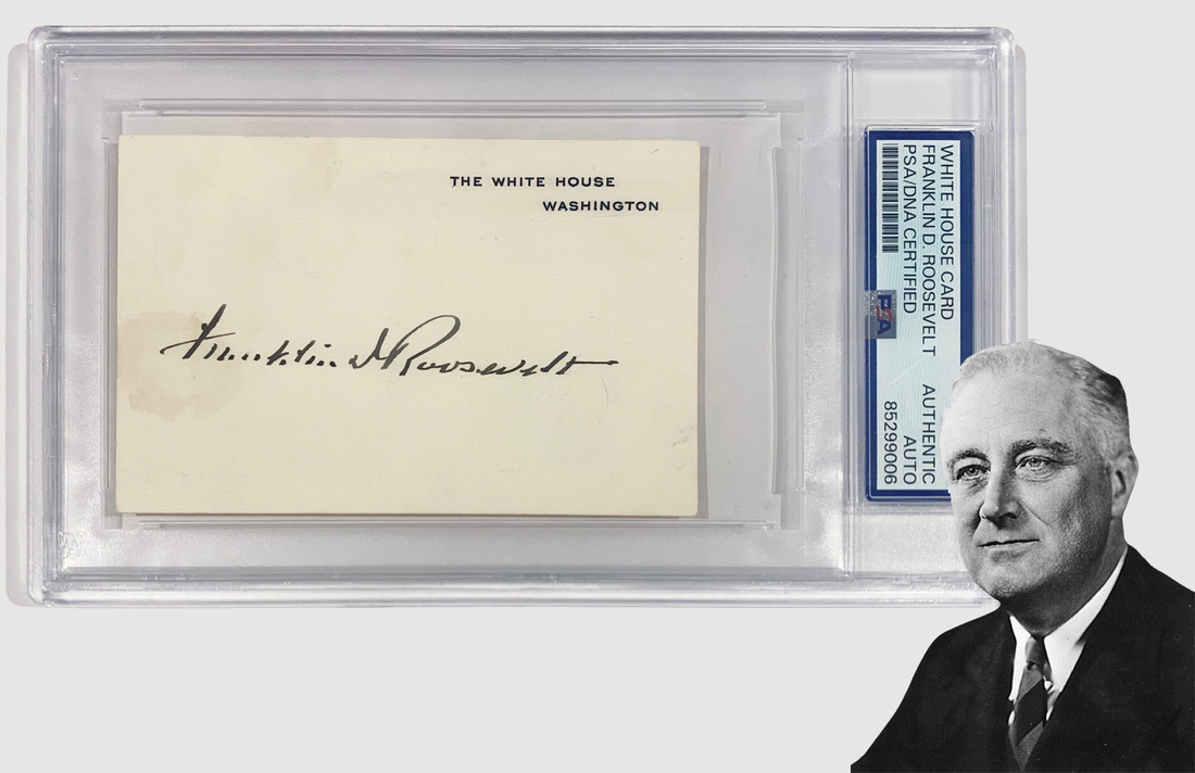 President Franklin D. Roosevelt Signed White House Card. PSA/DNA