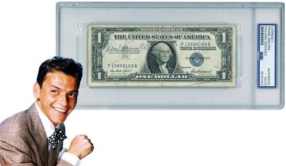 Rare Frank Sinatra Signed $1 Silver Certificate, 1957. Auto PSA