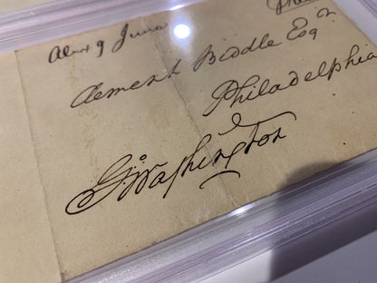 1797 George Washington Signed Envelope, Free Frank with Wax Seal. PSA