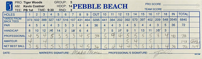 1997 Tiger Woods Signed Match Scorecard, Pebble Beach Pro-Am. Auto JSA